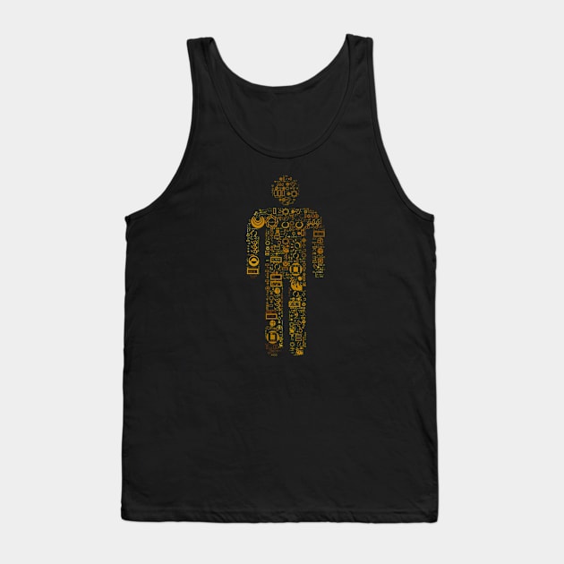 Metal Man Word Cloud (5) Tank Top by The Glass Pixel